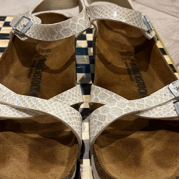 Silver sparkle python print Birkenstocks! - Picture 2 of 7